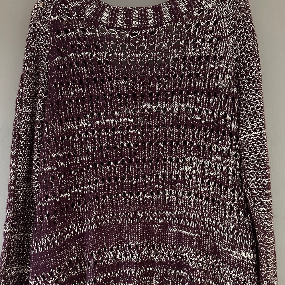 Narciso Rodriguez Marled Knit Sweater – Burgundy & White Textured Pullover | NWT - Picture 9 of 10